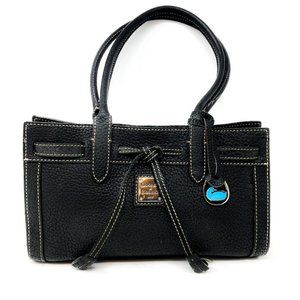 Dooney & Bourke Alto Mini Tassel Black Pebbled Leather Satchel